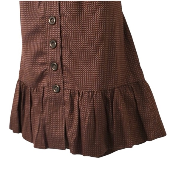 Odille size 4 ruffle mini skirt anthropologie brown academia preppy collegiate - Picture 2 of 13